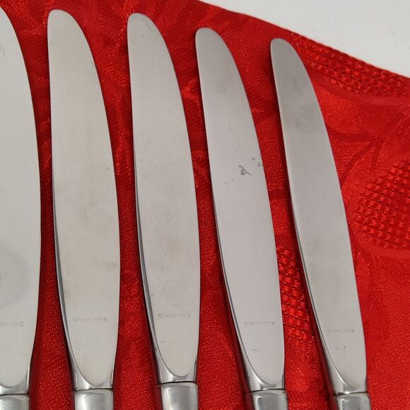 8 Stainless Steel Butter Knives Floret by Easterling Tuscan Ware Flatware 9" - Picture 10 of 12